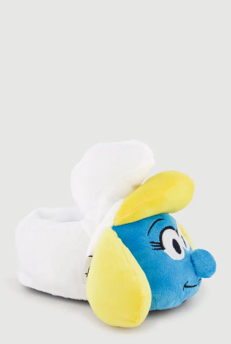 Toddler Girls' Plush Smurfette-Themed Slippers 1