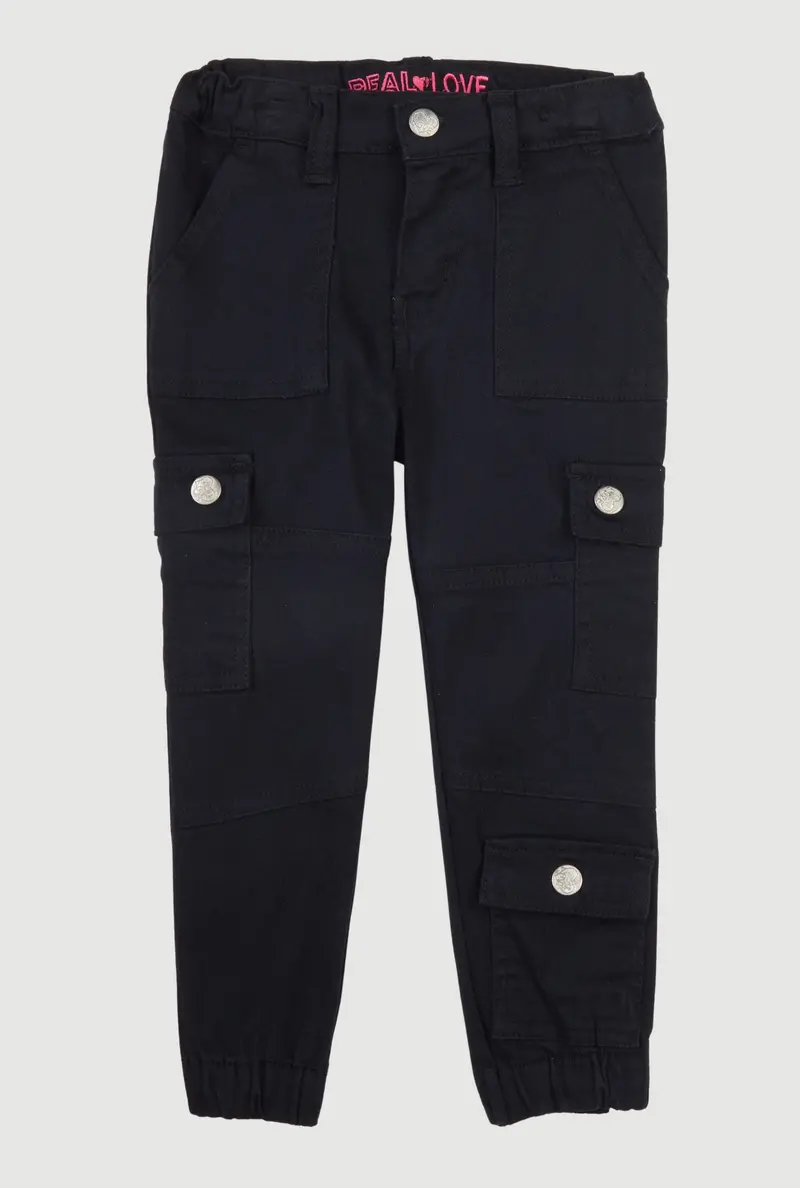 Toddler Girls Twill Utility Joggers With Reinforced Pockets 1