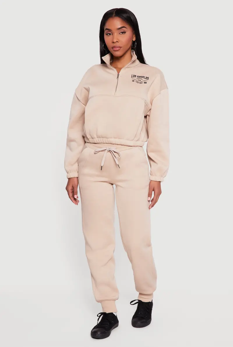 Trendy Fleece-Lined Joggers With Drawstring Waist 1