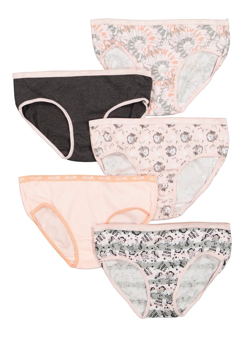 Unicorn Graphic Panty Variety Pack For Girls – 5-Piece Whimsical Set 1