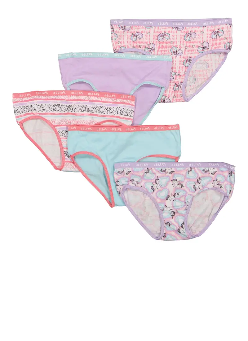 Unicorn Print Panty Pack For Girls – 5-Piece Dreamy Daily Wear 1