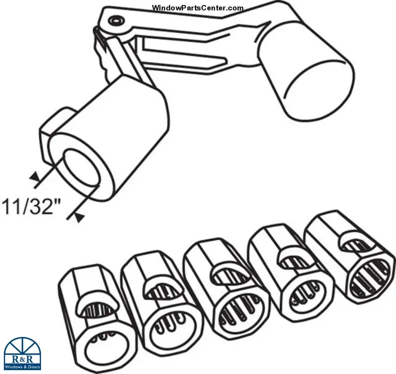 Universal Folding Casement & Awning Handle Kit – Includes Five Adapter Options 1