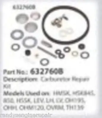 Universal Tecumseh Carburetor Repair Kit Replacing 632760A, 632760, 632760B, And 632809 1