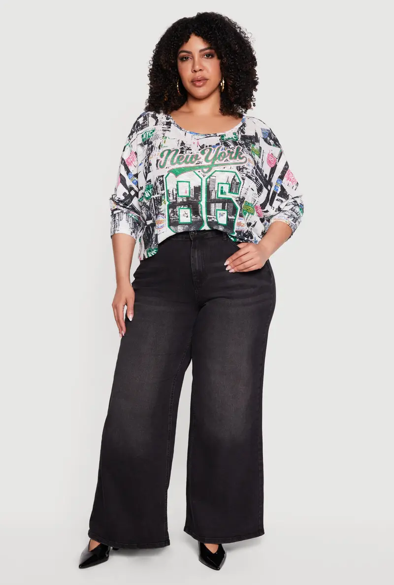Urban Plus Size Tee Featuring 'New York 86' Vintage Graphic 1