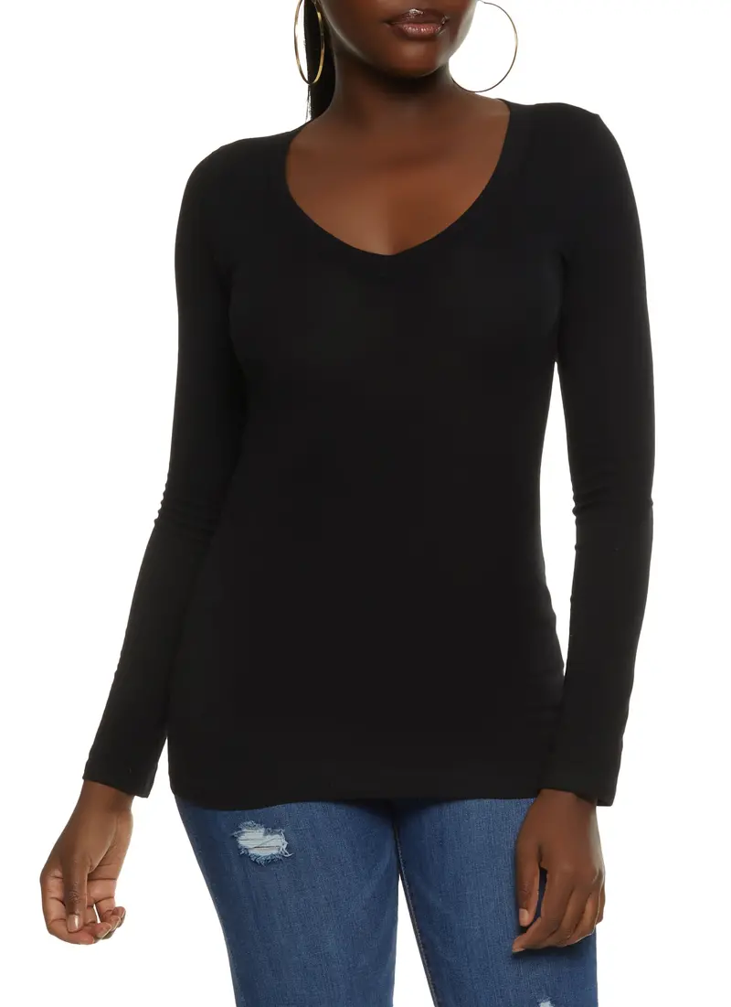 V-Neck Long-Sleeve Everyday Top 1