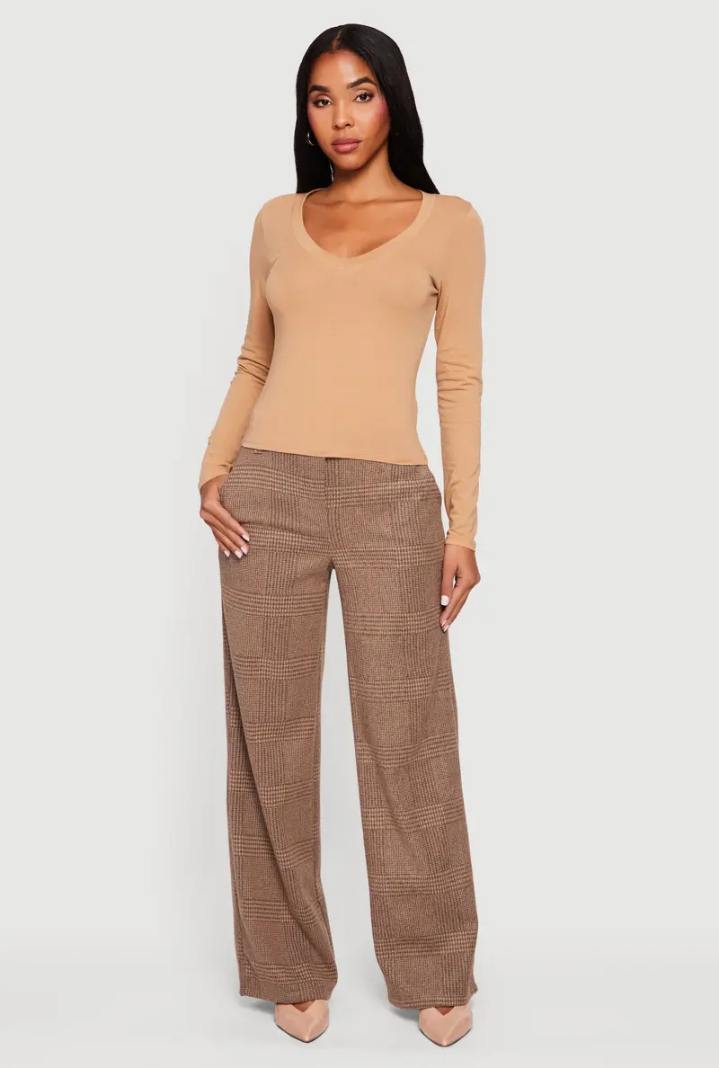 V-Neck Long Sleeve T-Shirt – Modern Silhouette 1