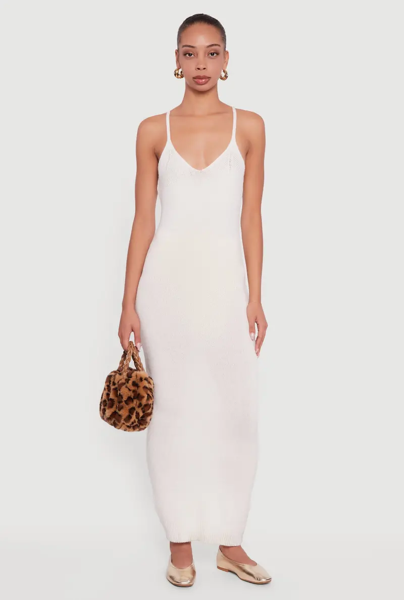 V-Neck Maxi Sweater Dress – Almost Famous Collection 1