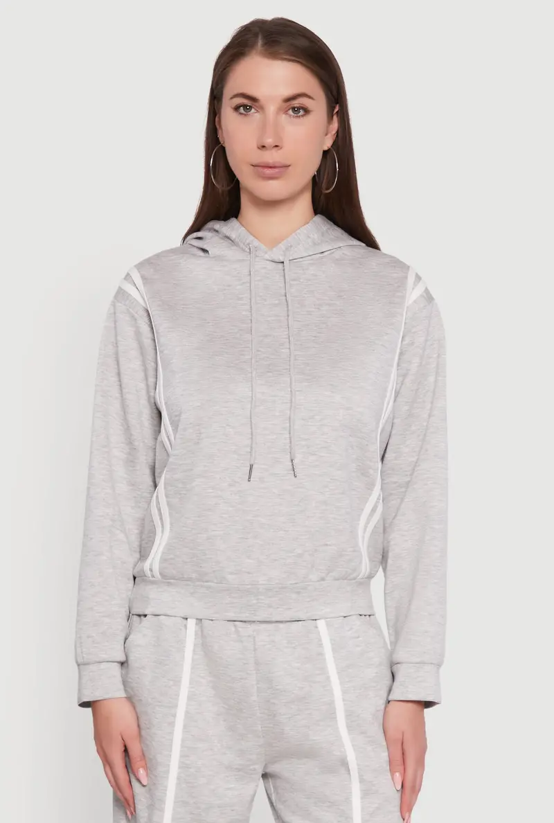 Varsity Stripe Hooded Pullover Sweatshirt 1