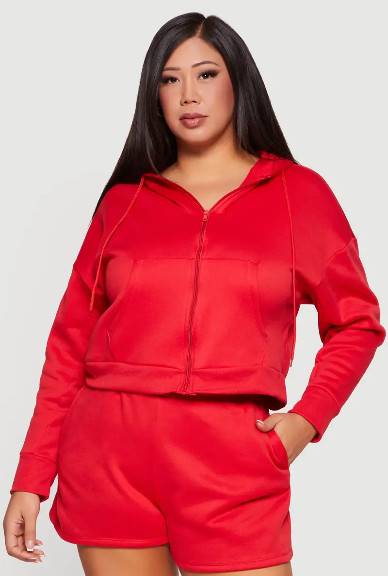 Warm Fleece-Lined Plus Size Hoodie – Full-Zip Hooded Sweatshirt 1