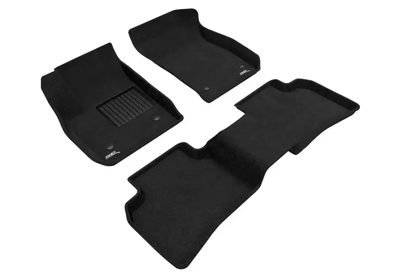 3D Maxpider Elegant Interior Floor Mats – 3-Piece Black Set For Front & Rear Rows 1