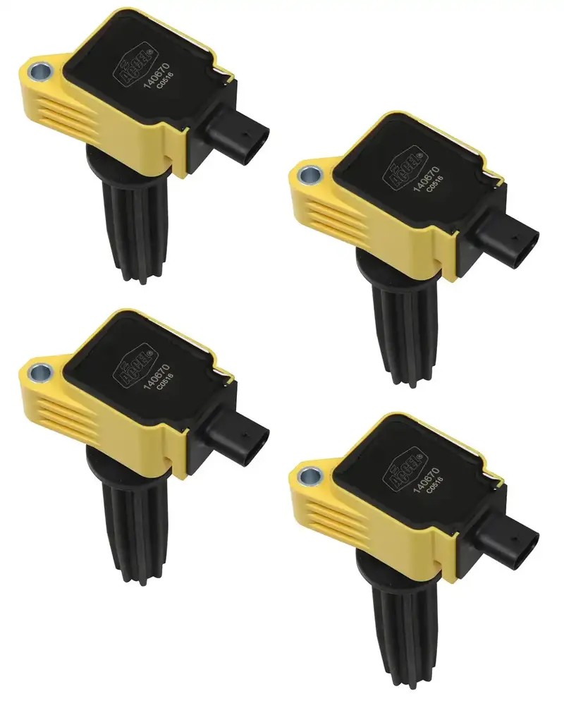 Accel 140670-4 Supercoil Direct Ignition Coil Set – Oem-Spec Yellow Coils For 4-Cylinder Engines 1