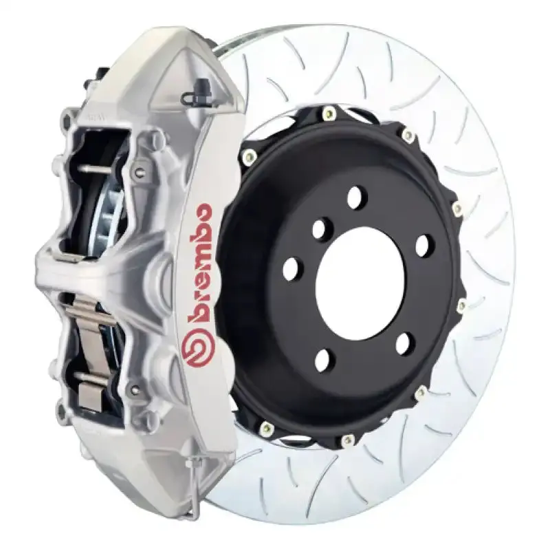 Brembo Front Gt Brake Kit For 2005–2009 Ferrari F430 Challenge – 6-Piston Calipers With 380X32Mm Two-Piece Slotted Rotors (Type-3, Silver Finish) 1