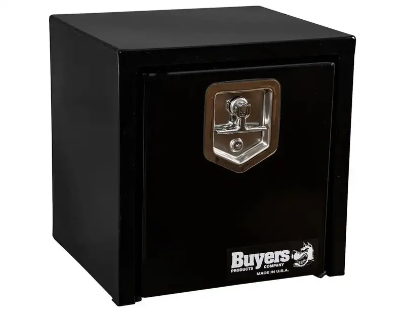 Buyers Products 1703320 Stainless Steel Toolbox – 15" X 13" X 15", Black Powder-Coated Finish, T-Handle Locking Mechanism 1