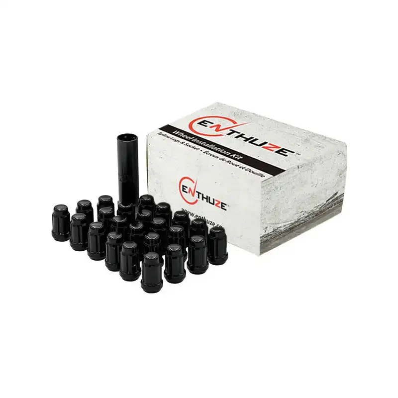 Enthuze E-188Etc-K6-B Black Closed-End Spline Lug Nuts (6-Pack) 1