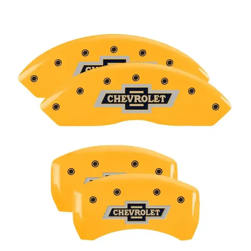 Mgp 100Th Anniversary Caliper Covers – Engraved Yellow & Black Finish For 2019 Chevrolet Colorado Front/Rear 1