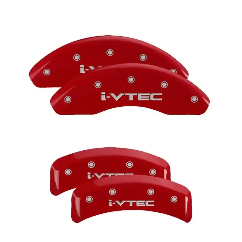 Mgp 4-Piston Caliper Covers – Engraved Honda Front / H-Logo Rear, Red Finish With Silver Chrome Accents 1