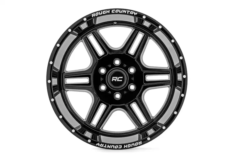 Rough Country 92221206 - Series 92 Wheel Black 1 Pc 22X12 [8X180] 1