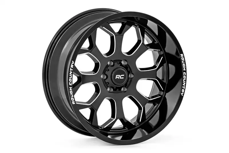 Rough Country 96221011 One-Piece Alloy Wheel – 22X10 Inches, 8X170 Bolt Pattern 1