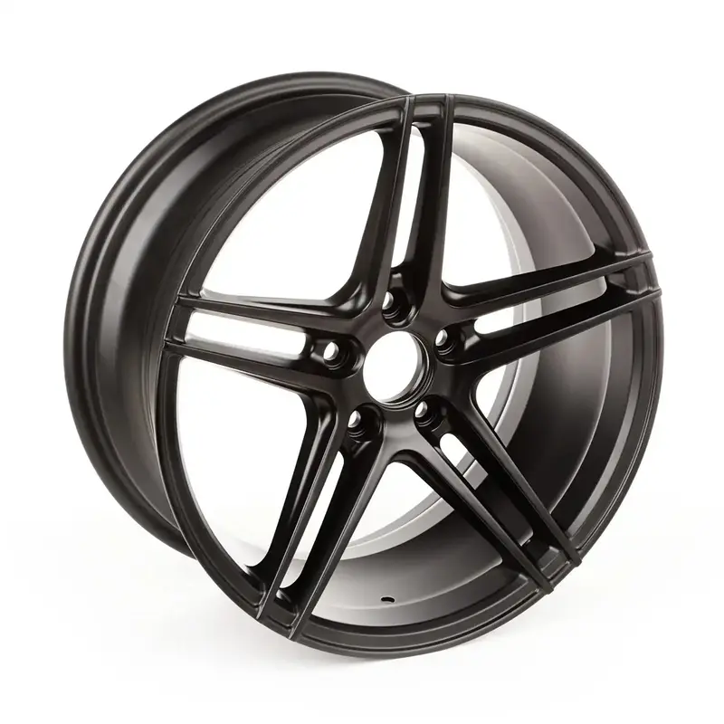 Rugged Ridge Trek 17X8 Aluminum Wheel – 5-Spoke Matte Black Finish For Jeep Renegade (2014–2021) 1